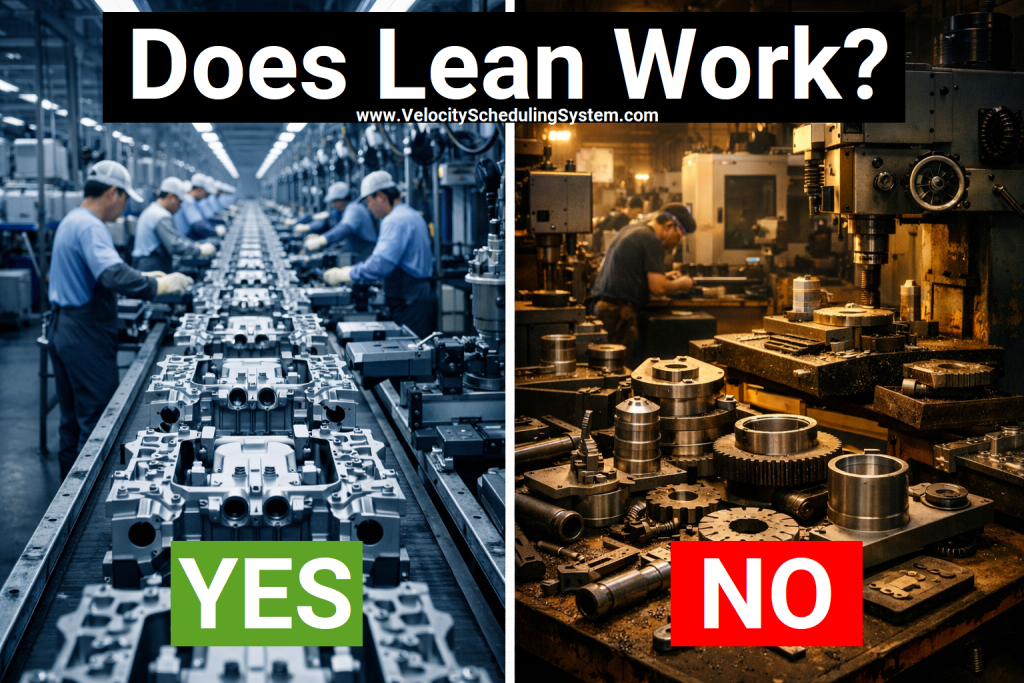 Lean job shop scheduling mismatch - why lean fails in custom manufacturing